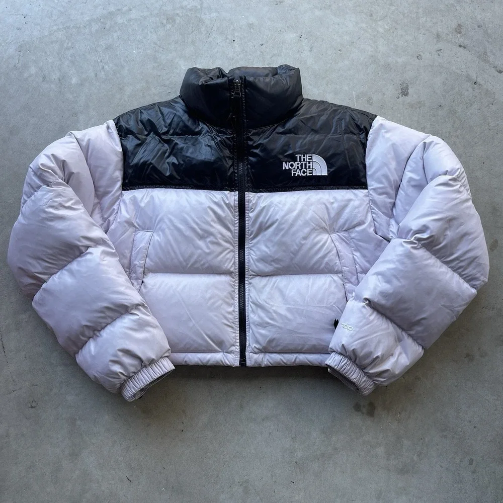 The North‎ Face Nuptse Retro 700 Goose Down Pink Cropped Puffer Jacket Size M